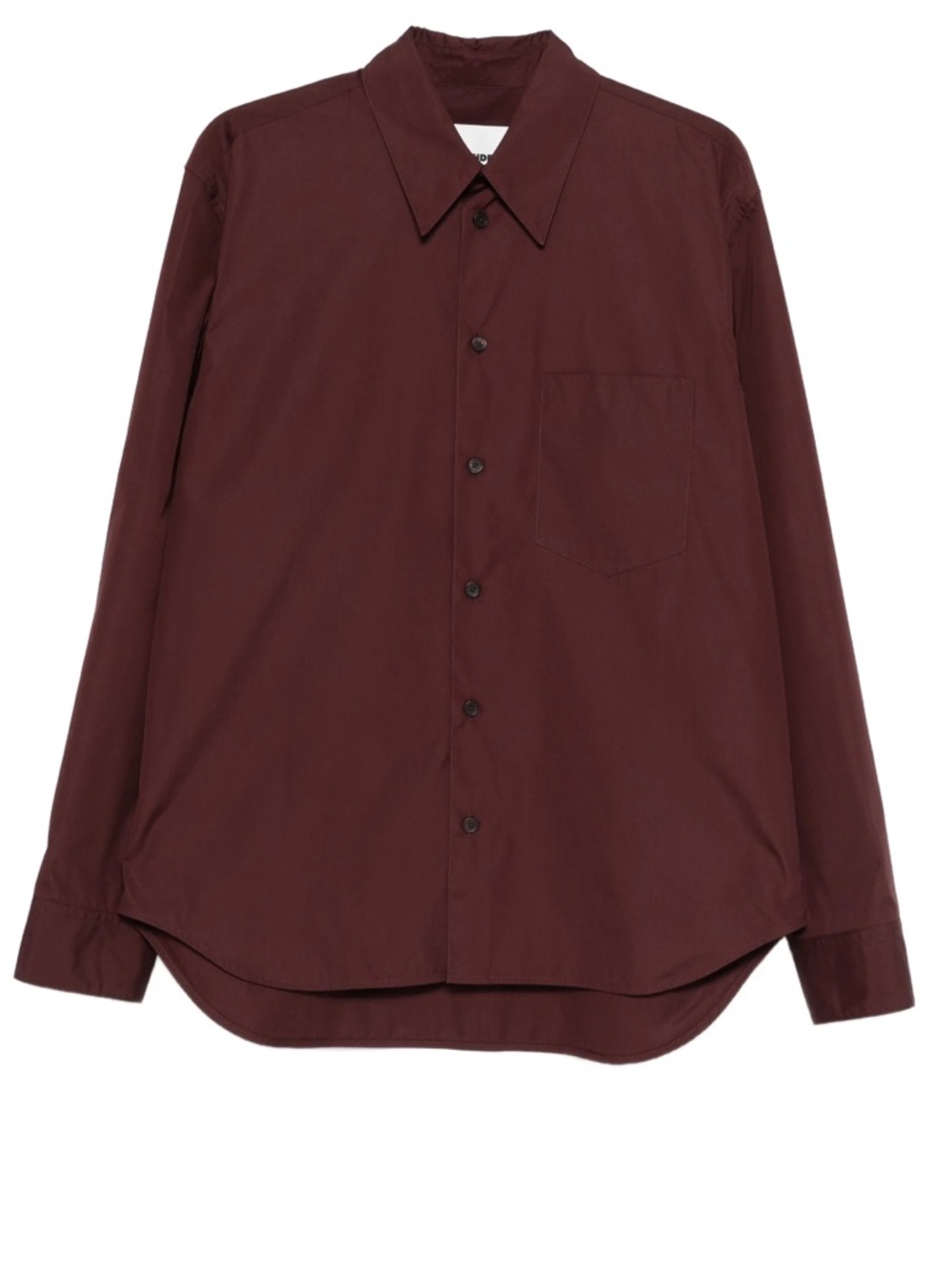 Jil Sander Men's Long-Sleeve Chest-Pocket Shirt in Burgundy